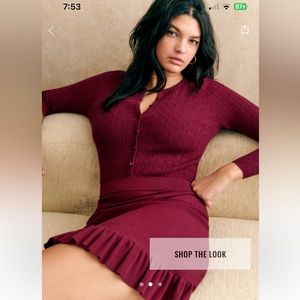 Sezane Diana dress in Garnet. Size L